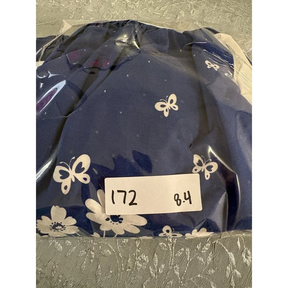 The Children's Place Girls 3T Blue/White Floral Sleeveless A-Line Knee Dress
